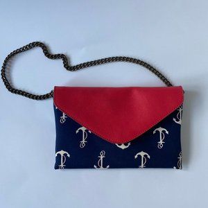 J.Crew Nautical Envelope Clutch Shoulder Bag